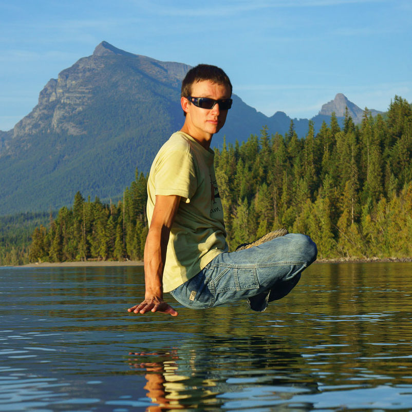 Hovering over the water